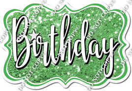 Sparkle Lime Green Birthday Statement w/ Variant