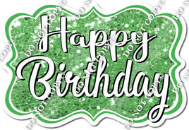 Sparkle Lime Green Happy Birthday Statement w/ Variant