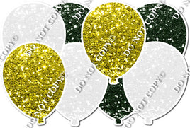 Hunter Green, Yellow & White Sparkle - Horizontal Balloon Panel