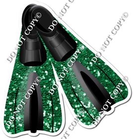 Scuba Fins - Green Sparkle
