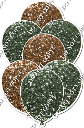 Sparkle Sage & Chocolate Balloon Bundle