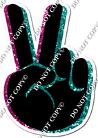 Sparkle Pink & Teal Silhouette Peace Sign w/ Variants