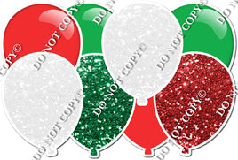 Green, White, Red Horizontal Balloon Panel