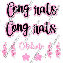 11 pc Baby Pink Cursive - Congrats