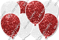 White & Red Sparkle Horizontal Balloon Panel