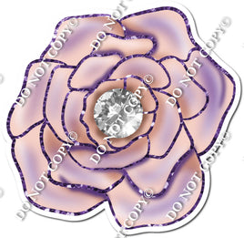 Purple & Rose Gold Open Rose with Diamond w/ Variants