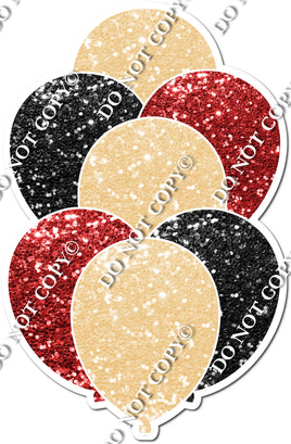 Sparkle Champagne, Red, Black Balloon Bundle