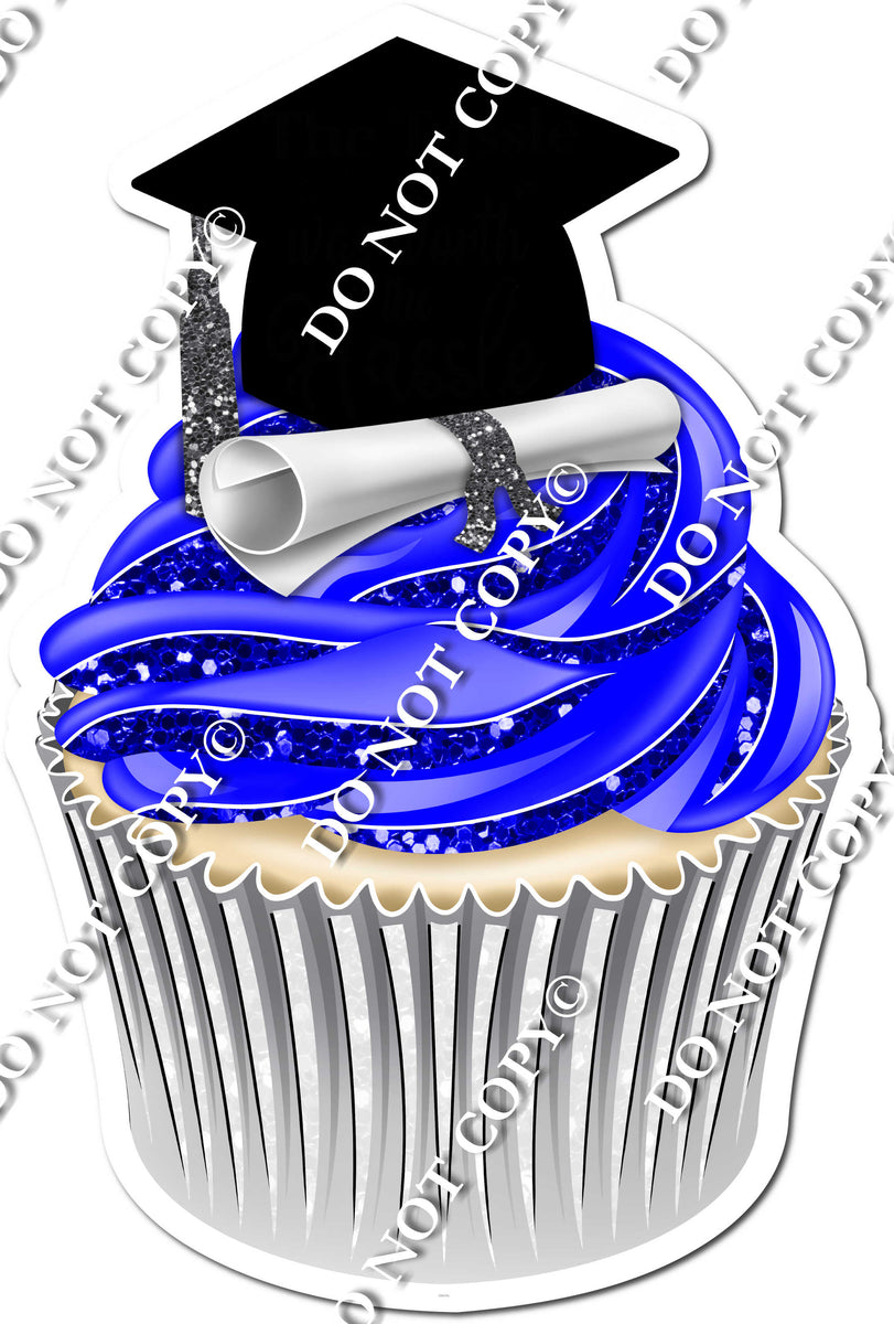 Blue - Blank Graduation Cap Cupcake| Sign Swag USA