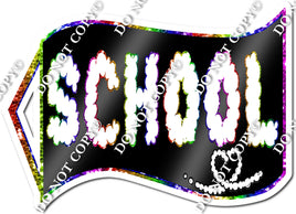 Back to School - School - Black & Rainbow Outline w/ Variants