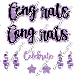 11 pc Lavender Cursive - Congrats