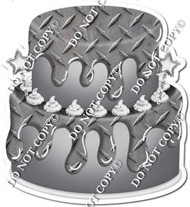 2 Tier Diamond Plate Cake