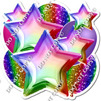 Rainbow Foil Balloon & Star Bundle