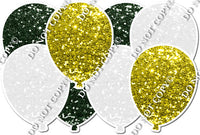 Hunter Green, Yellow & White Sparkle - Horizontal Balloon Panel