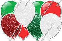 Green, White, Red Horizontal Balloon Panel