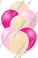 Flat Champagne, Hot Pink, Baby Pink Balloon Bundle