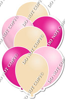 Flat Champagne, Hot Pink, Baby Pink Balloon Bundle