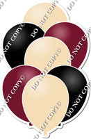 Flat Champagne, Black, Burgundy Balloon Bundle