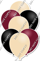 Flat Champagne, Black, Burgundy Balloon Bundle