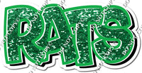 Split BB Font - Green Sparkle Cong Rats Statement w/ Variants