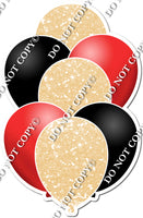 Flat & Sparkle Champagne, Red, Black Balloon Bundle