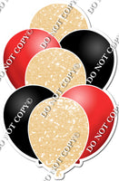 Flat & Sparkle Champagne, Red, Black Balloon Bundle