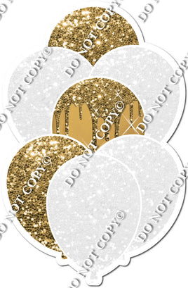 Gold & White Sparkle Balloon Bundle