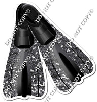 Scuba Fins - Silver Sparkle