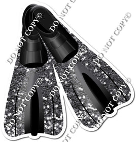 Scuba Fins - Silver Sparkle