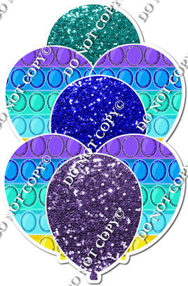 Pastel Rainbow Pop It Balloon Bundle