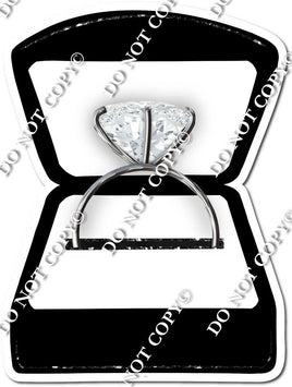 Flat Black Wedding Ring Box / Silver Ring w/ Variants