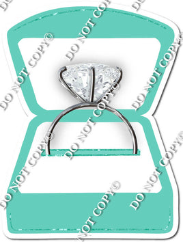 Flat Mint Wedding Ring Box / Silver Ring w/ Variants