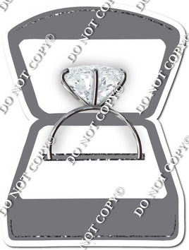 Flat Grey Wedding Ring Box / Silver Ring w/ Variants