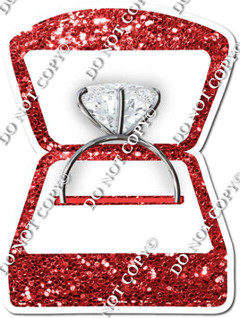 Sparkle Red Wedding Ring Box / Silver Ring w/ Variants