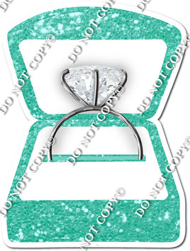 Sparkle Mint Wedding Ring Box / Silver Ring w/ Variants