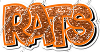 Split BB Font - Orange Sparkle Cong Rats Statement w/ Variants