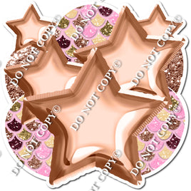 Mermaid - Foil Rose Gold & Baby Pink Balloon & Star Bundle