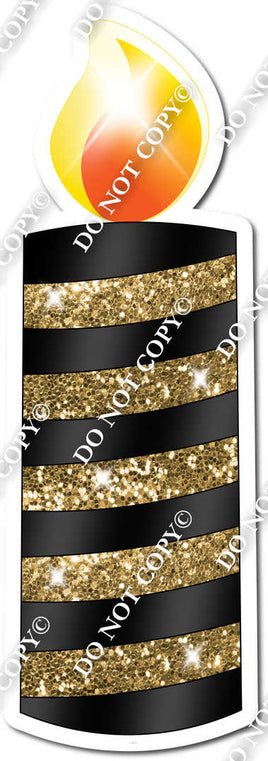 Black & Gold Candle Style 1 w/ Variant
