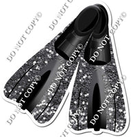 Scuba Fins - Silver Sparkle