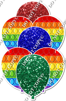 Rainbow Pop It Balloon Bundle