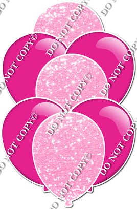 Flat Hot Pink & Baby Pink Sparkle Balloon Bundle