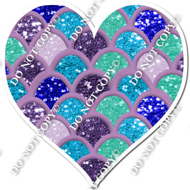 Lavender Mermaid Sparkle Heart