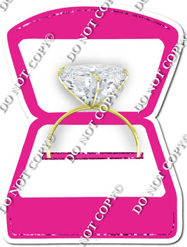 Flat Hot Pink Wedding Ring Box / Gold Ring w/ Variants