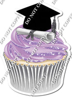 Lavender - Blank Graduation Cap Cupcake