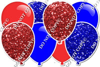 Red & Blue Sparkle & Flat Red & Blue Horizontal Balloon Panel