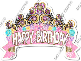 Fancy - Happy Birthday Banner With Crown