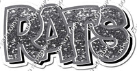 Split BB Font - Silver Sparkle Cong Rats Statement w/ Variants