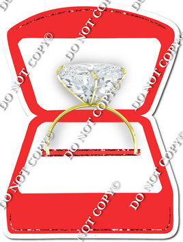 Flat Red Wedding Ring Box / Gold Ring w/ Variants
