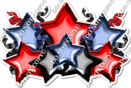 Foil Star Panel - Red, Navy Blue, Black