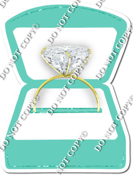 Flat Mint Wedding Ring Box / Gold Ring w/ Variants