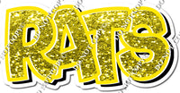Split BB Font - Yellow Sparkle Cong Rats Statement w/ Variants